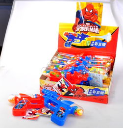 水枪彩豆糖 当蜘蛛侠遇上糖果玩具的趣味碰撞